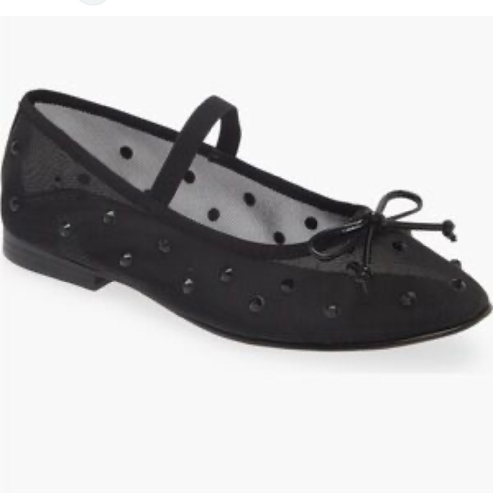 JEFFREY CAMPBELL RELEVE CRYSTAL EMBELLISHED MARY JANE FLAT BLACK SIZE 7